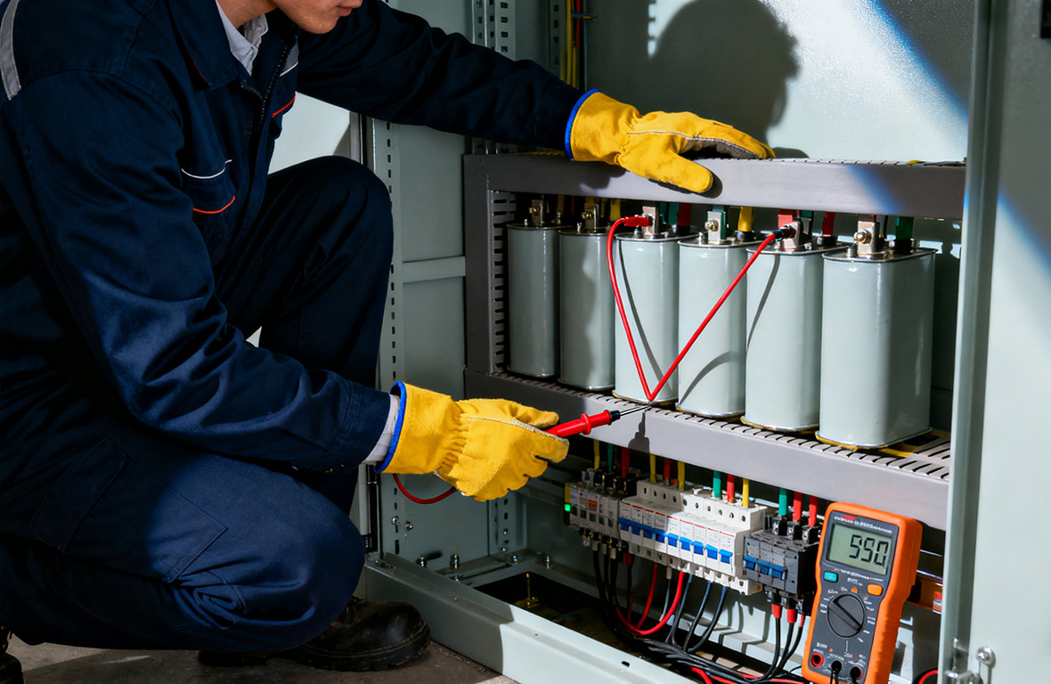 ¿Existe una forma no invasiva de monitorear el estado interno de los capacitores de potencia, como su resistencia en serie equivalente (ESR)?